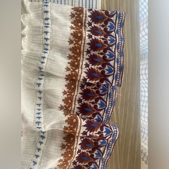 Veronica Beard short white long sleeve boho style dress size medium - Picture 10 of 15